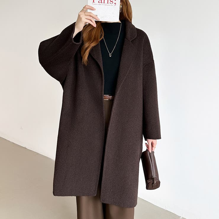 大人きれいめコート ウールコート ロングコート[品番：COCW0006707