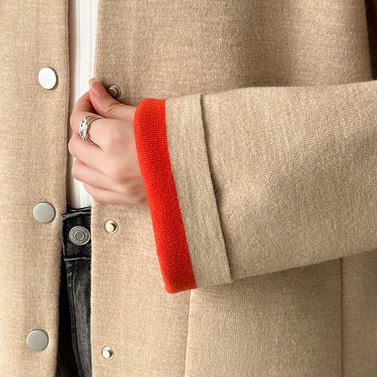 裏配色カーディガン 配色カーディガン ニットカーディガン | COCOMOMO | 詳細画像29 