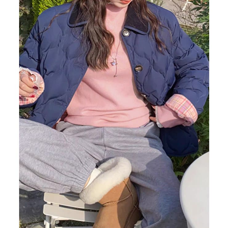 チラ見えレースで上品に。レースニット レイヤード風 ニット | COCOMOMO | 詳細画像18 