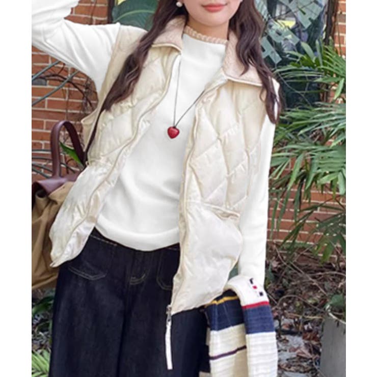 チラ見えレースで上品に。レースニット レイヤード風 ニット | COCOMOMO | 詳細画像3 