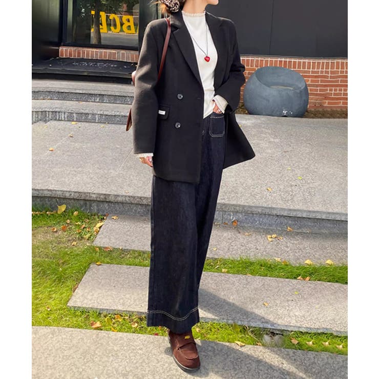 チラ見えレースで上品に。レースニット レイヤード風 ニット | COCOMOMO | 詳細画像5 