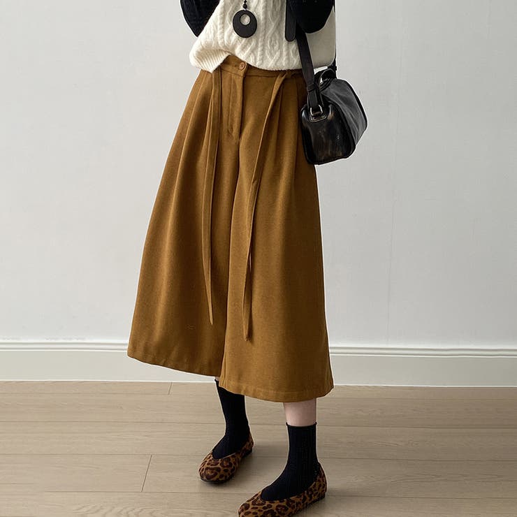 ガウチョパンツ ワイドパンツ ワイドクロップドパンツ | COCOMOMO | 詳細画像5 