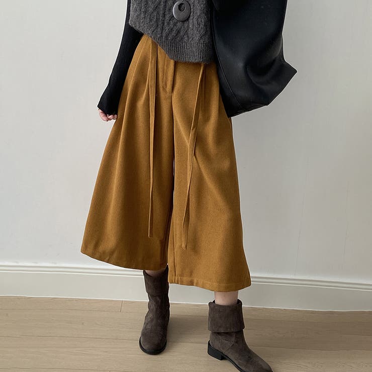 ガウチョパンツ ワイドパンツ ワイドクロップドパンツ | COCOMOMO | 詳細画像8 