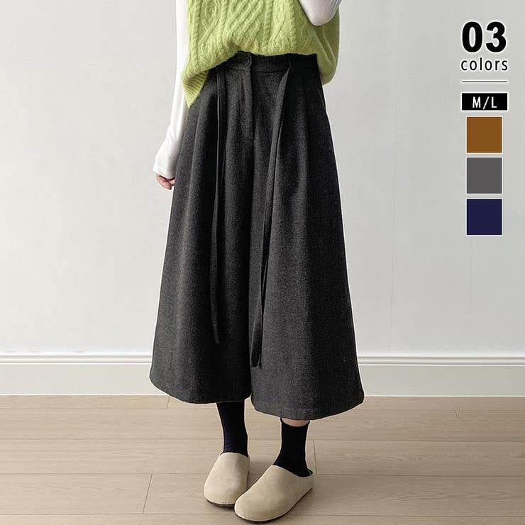 ダークグレー | ガウチョパンツ ワイドパンツ ワイドクロップドパンツ | COCOMOMO