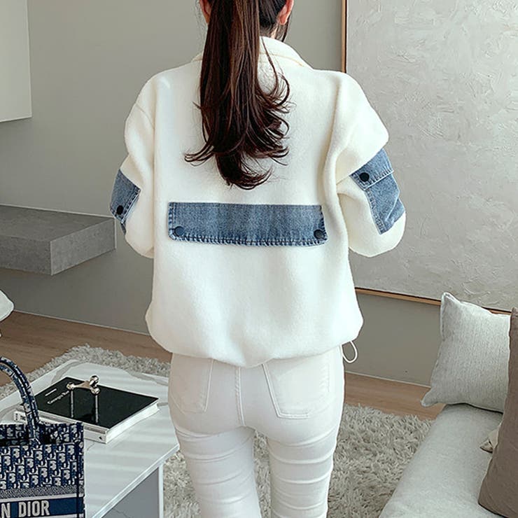 デニム切り替えブルゾン デニムドッキング ブルゾン | COCOMOMO | 詳細画像24 