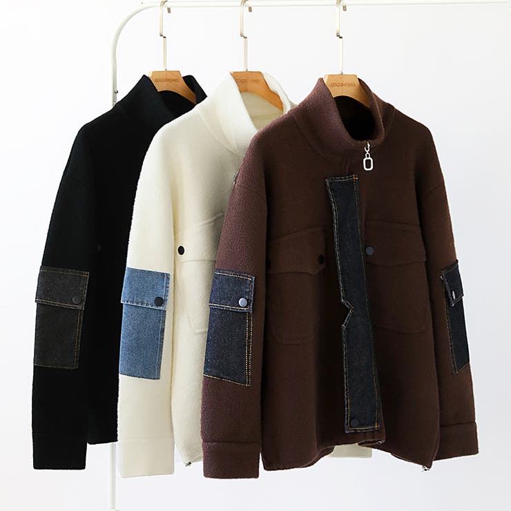 デニム切り替えブルゾン デニムドッキング ブルゾン | COCOMOMO | 詳細画像25 