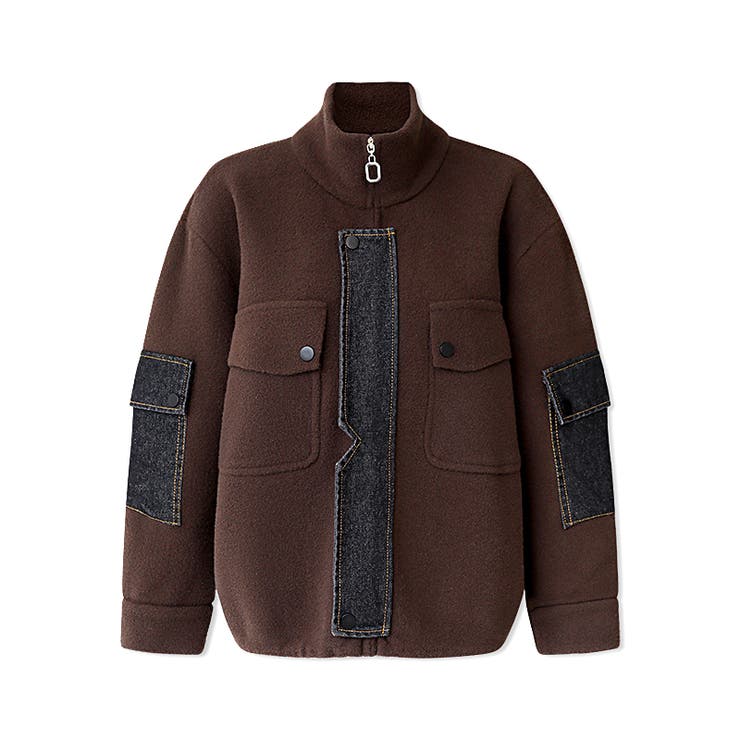 デニム切り替えブルゾン デニムドッキング ブルゾン | COCOMOMO | 詳細画像30 