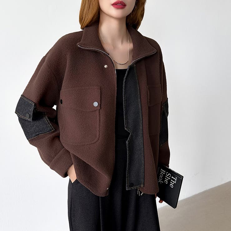 デニム切り替えブルゾン デニムドッキング ブルゾン | COCOMOMO | 詳細画像5 