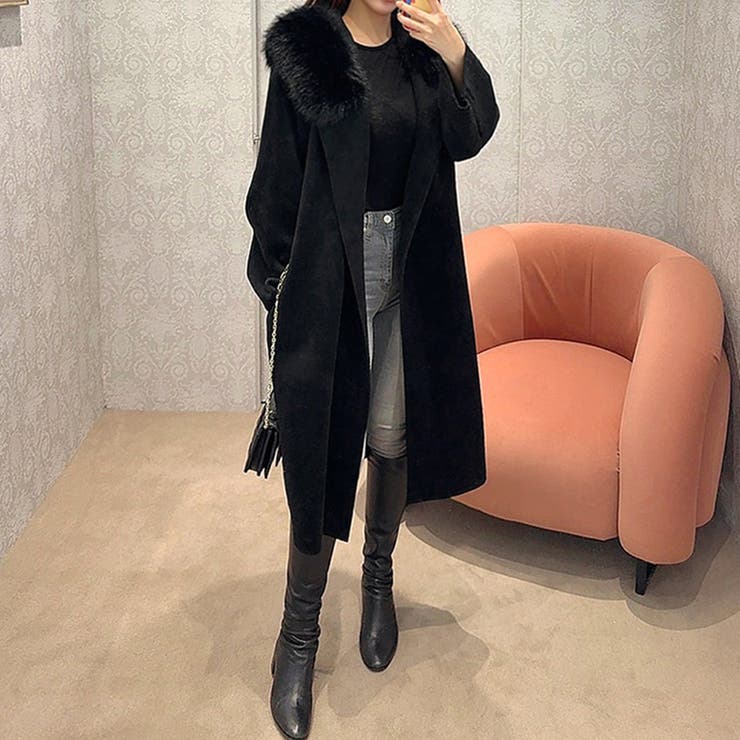 ファー付きコート ロングコート ファーコート | COCOMOMO | 詳細画像12 