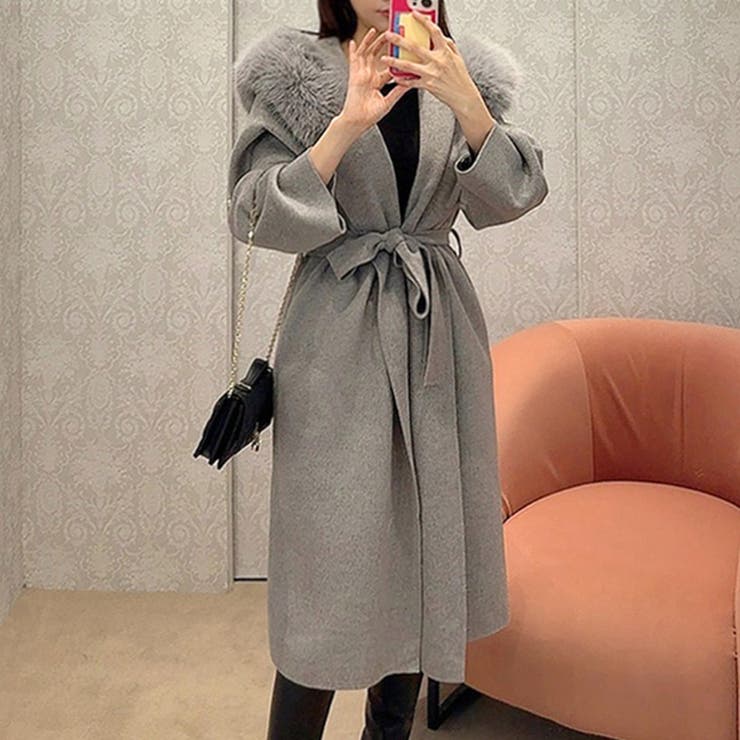 ファー付きコート ロングコート ファーコート | COCOMOMO | 詳細画像2 