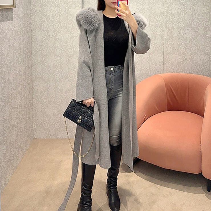 ファー付きコート ロングコート ファーコート | COCOMOMO | 詳細画像6 