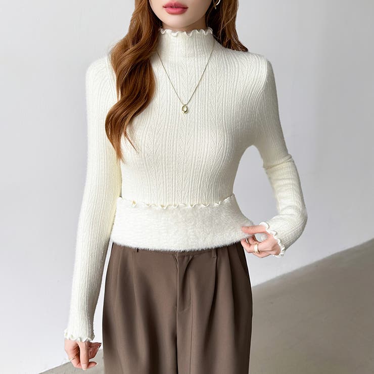 あったか裏シャギー 裏起毛 ハイネックニット | COCOMOMO | 詳細画像28 