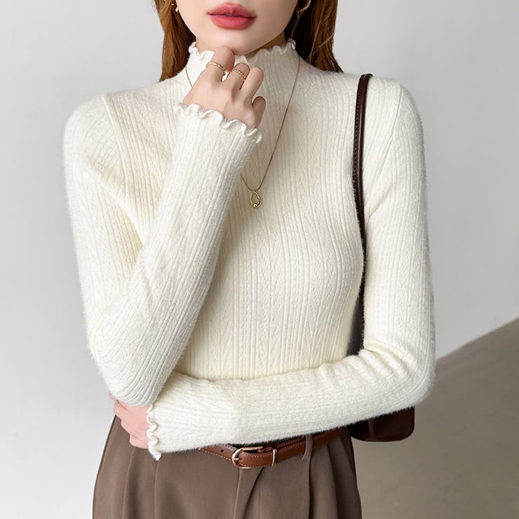 あったか裏シャギー 裏起毛 ハイネックニット | COCOMOMO | 詳細画像29 