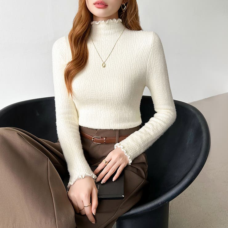 あったか裏シャギー 裏起毛 ハイネックニット | COCOMOMO | 詳細画像35 