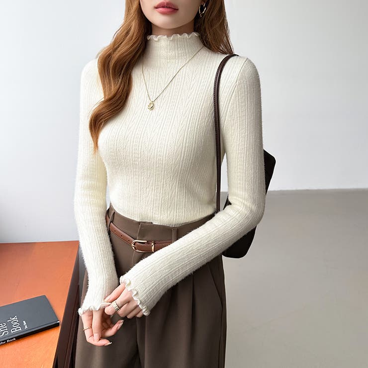 あったか裏シャギー 裏起毛 ハイネックニット | COCOMOMO | 詳細画像38 