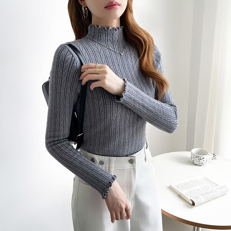 あったか裏シャギー 裏起毛 ハイネックニット | COCOMOMO | 詳細画像48 