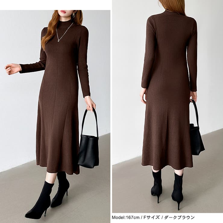 きれいめカジュアルワンピース ニットワンピース フレアワンピース | COCOMOMO | 詳細画像8 