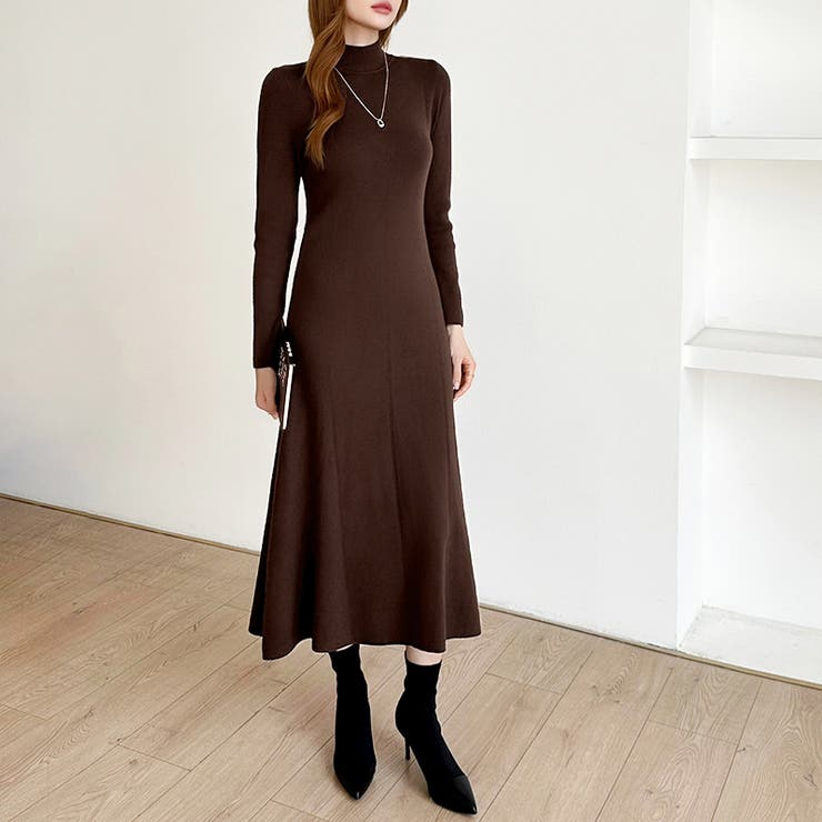 きれいめカジュアルワンピース ニットワンピース フレアワンピース | COCOMOMO | 詳細画像10 