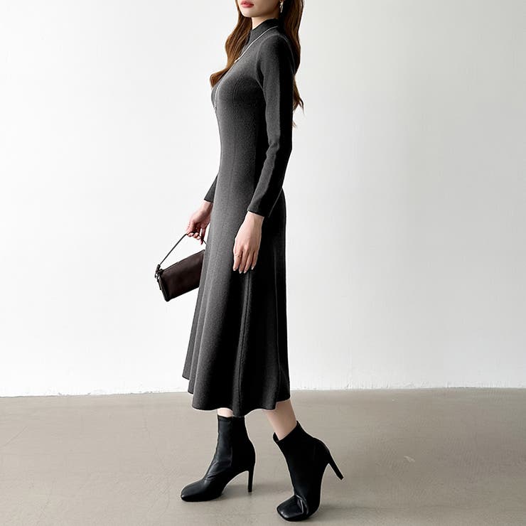 きれいめカジュアルワンピース ニットワンピース フレアワンピース | COCOMOMO | 詳細画像25 