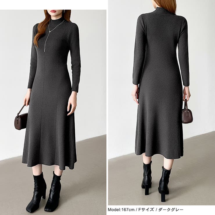 きれいめカジュアルワンピース ニットワンピース フレアワンピース | COCOMOMO | 詳細画像27 