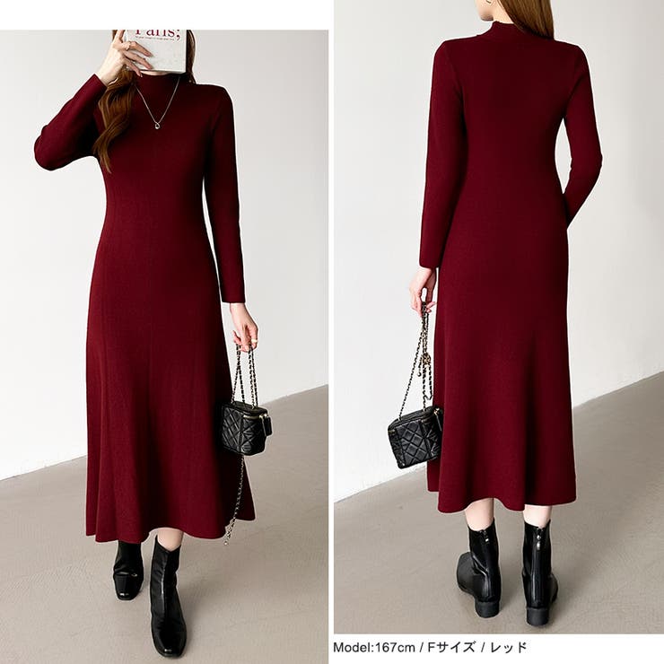 きれいめカジュアルワンピース ニットワンピース フレアワンピース | COCOMOMO | 詳細画像37 