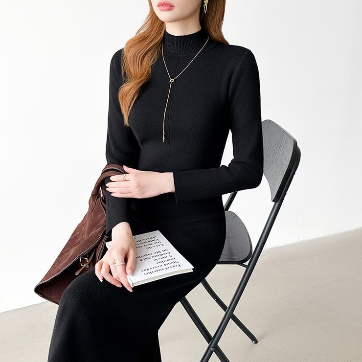 きれいめカジュアルワンピース ニットワンピース フレアワンピース | COCOMOMO | 詳細画像46 