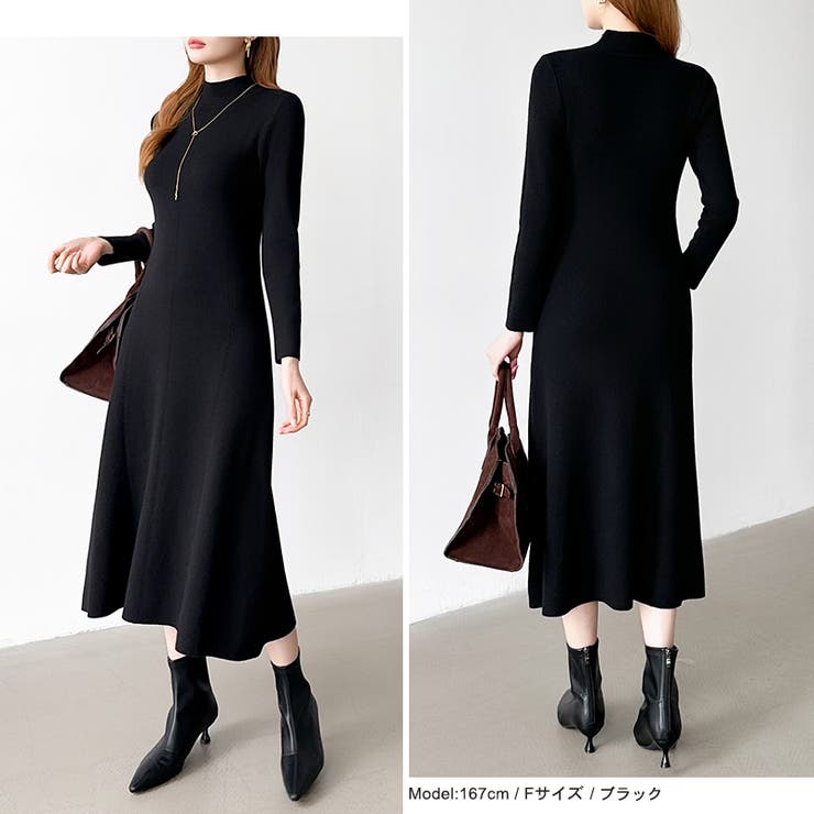 きれいめカジュアルワンピース ニットワンピース フレアワンピース | COCOMOMO | 詳細画像47 