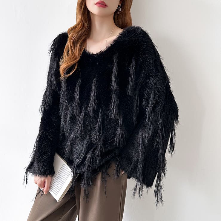 ふわふわフリンジシャギーニット シャギーニット フェザーニット | COCOMOMO | 詳細画像45 