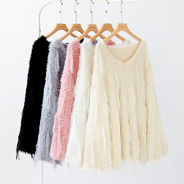 ふわふわフリンジシャギーニット シャギーニット フェザーニット | COCOMOMO | 詳細画像50 