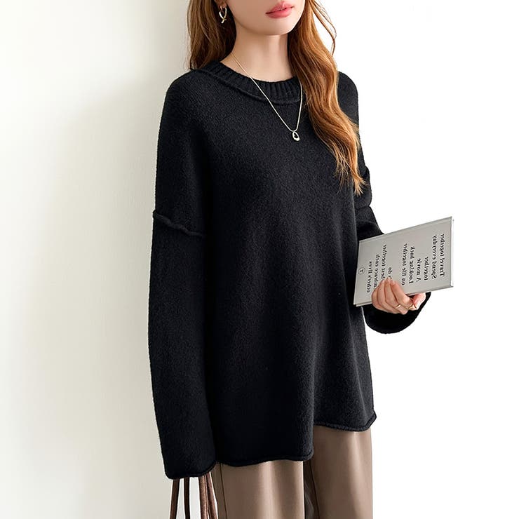 袖切り替えドロップショルダーニット オーバーサイズ ニットセーター | COCOMOMO | 詳細画像46 