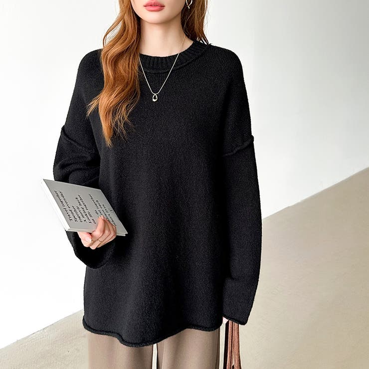 袖切り替えドロップショルダーニット オーバーサイズ ニットセーター | COCOMOMO | 詳細画像52 