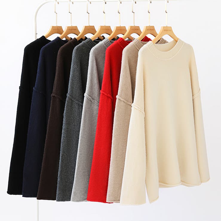 袖切り替えドロップショルダーニット オーバーサイズ ニットセーター | COCOMOMO | 詳細画像54 