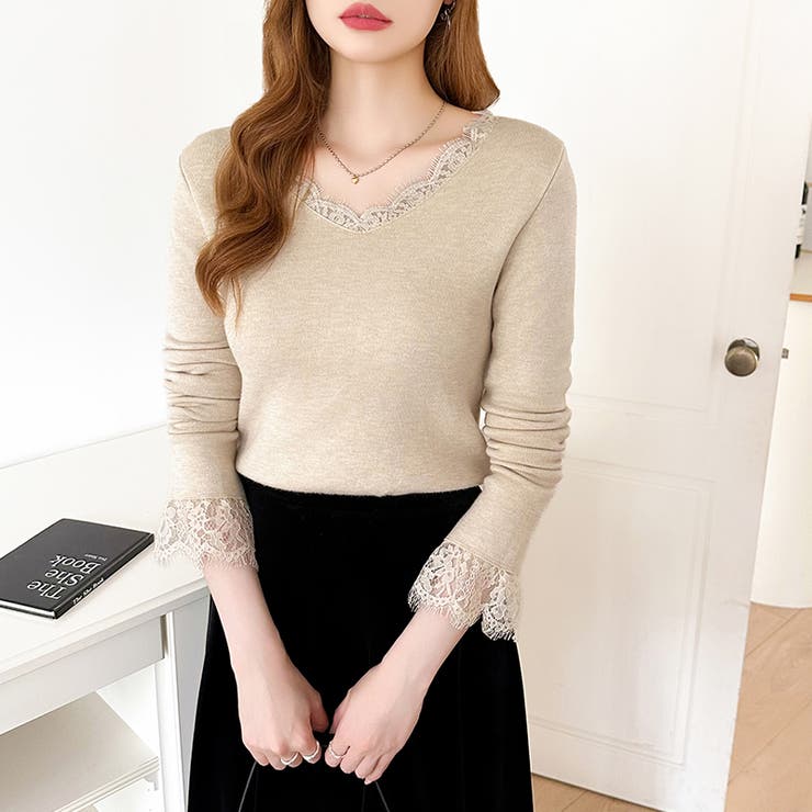 あったか裏シャギーレースニット 裏起毛 レースニット | COCOMOMO | 詳細画像11 