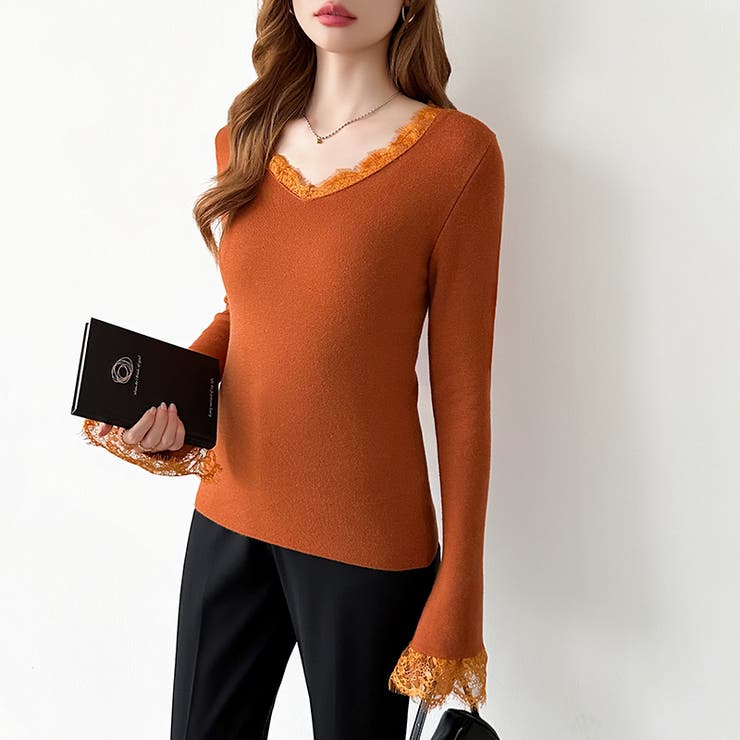 あったか裏シャギーレースニット 裏起毛 レースニット | COCOMOMO | 詳細画像15 