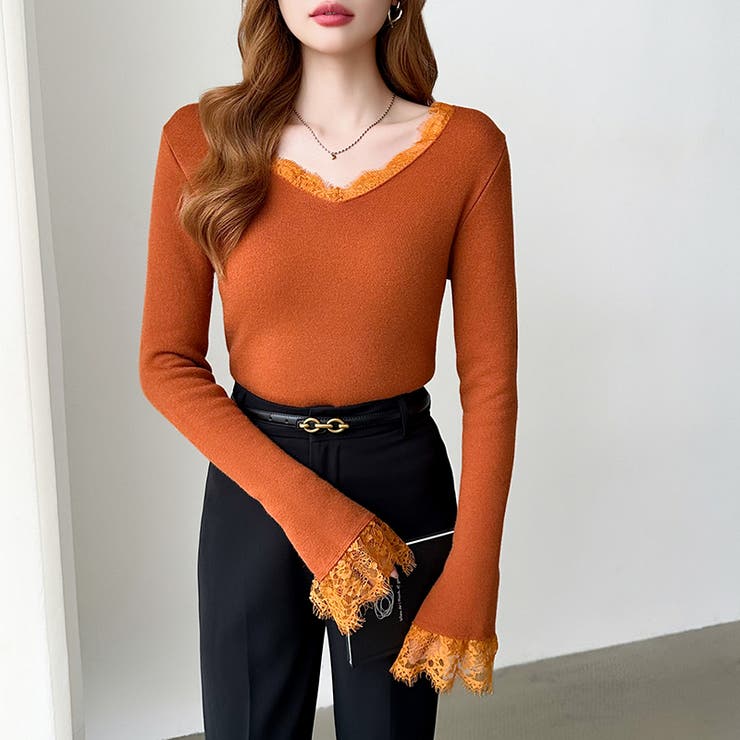 あったか裏シャギーレースニット 裏起毛 レースニット | COCOMOMO | 詳細画像19 