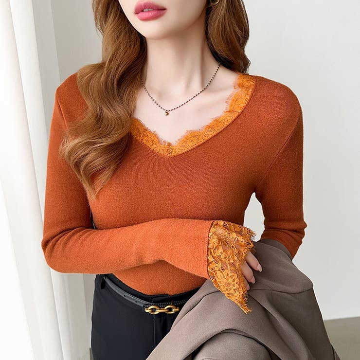 あったか裏シャギーレースニット 裏起毛 レースニット | COCOMOMO | 詳細画像21 