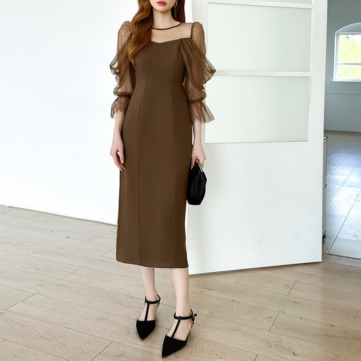 凛と華やぐ、オフショルチュールパーティードレス 結婚式ワンピース ドレス | COCOMOMO | 詳細画像10 