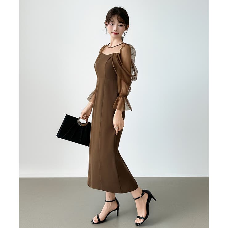 凛と華やぐ、オフショルチュールパーティードレス 結婚式ワンピース ドレス | COCOMOMO | 詳細画像34 