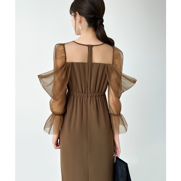 凛と華やぐ、オフショルチュールパーティードレス 結婚式ワンピース ドレス | COCOMOMO | 詳細画像39 