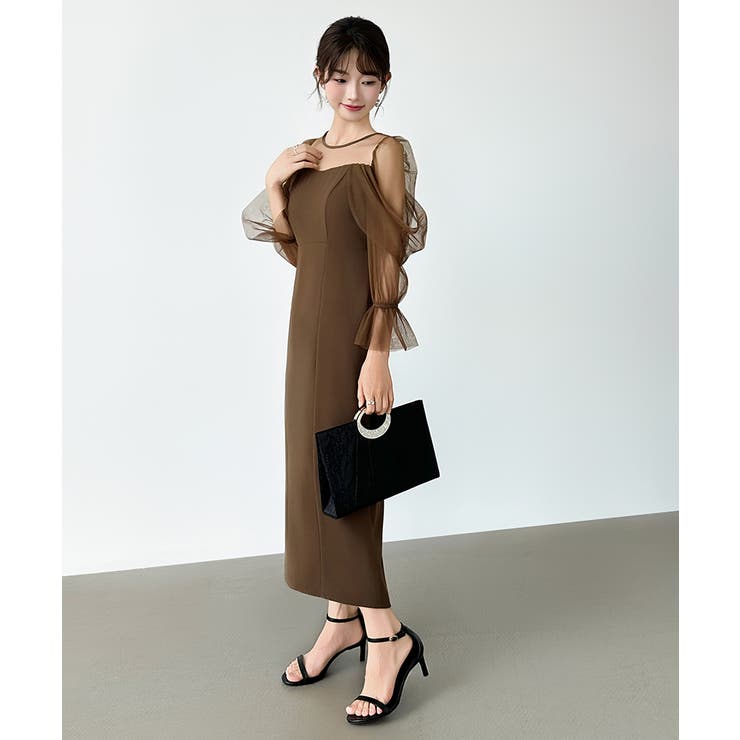 凛と華やぐ、オフショルチュールパーティードレス 結婚式ワンピース ドレス | COCOMOMO | 詳細画像40 