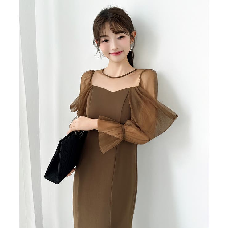 凛と華やぐ、オフショルチュールパーティードレス 結婚式ワンピース ドレス | COCOMOMO | 詳細画像41 