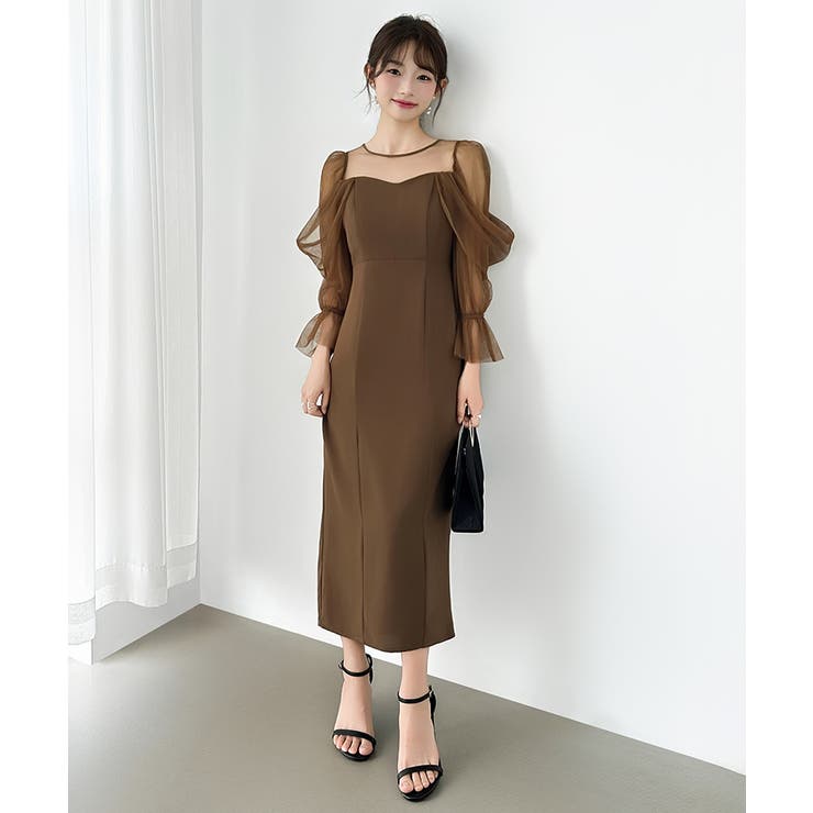 凛と華やぐ、オフショルチュールパーティードレス 結婚式ワンピース ドレス | COCOMOMO | 詳細画像42 