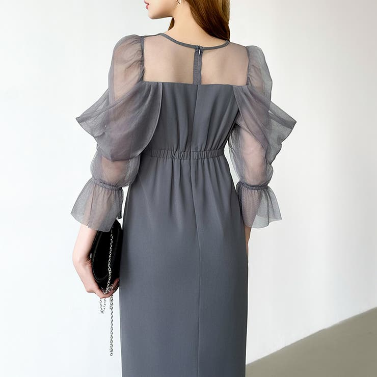 凛と華やぐ、オフショルチュールパーティードレス 結婚式ワンピース ドレス | COCOMOMO | 詳細画像14 