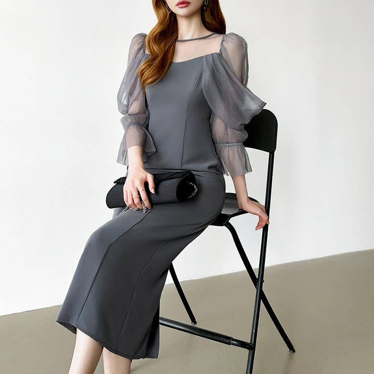 凛と華やぐ、オフショルチュールパーティードレス 結婚式ワンピース ドレス | COCOMOMO | 詳細画像16 