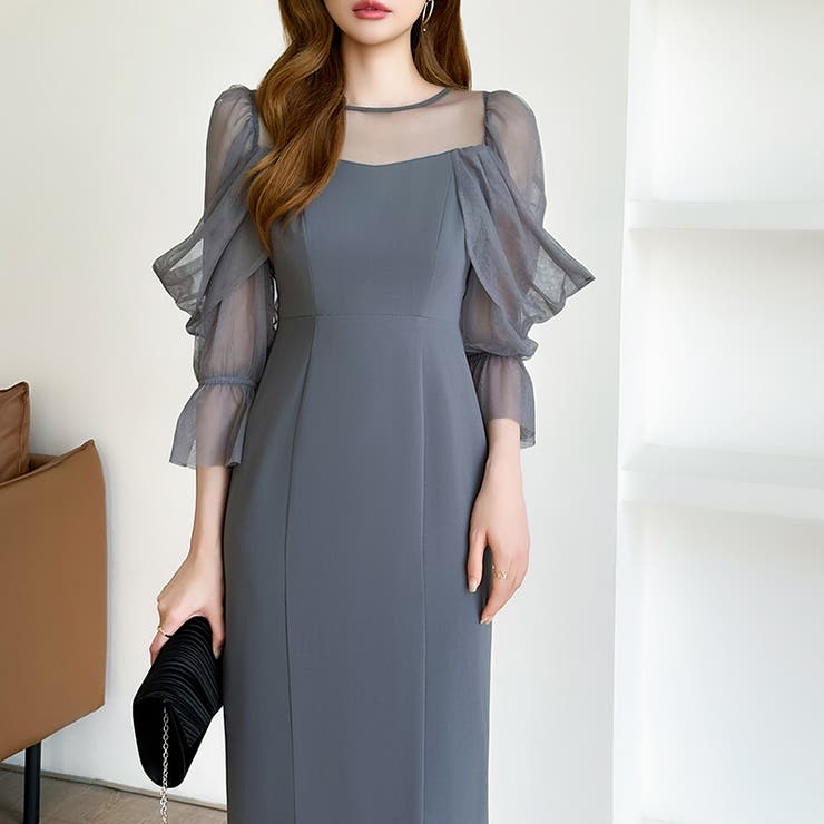 凛と華やぐ、オフショルチュールパーティードレス 結婚式ワンピース ドレス | COCOMOMO | 詳細画像18 