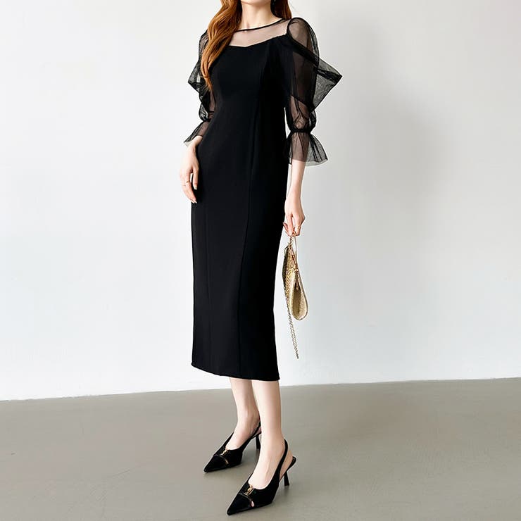 凛と華やぐ、オフショルチュールパーティードレス 結婚式ワンピース ドレス | COCOMOMO | 詳細画像22 