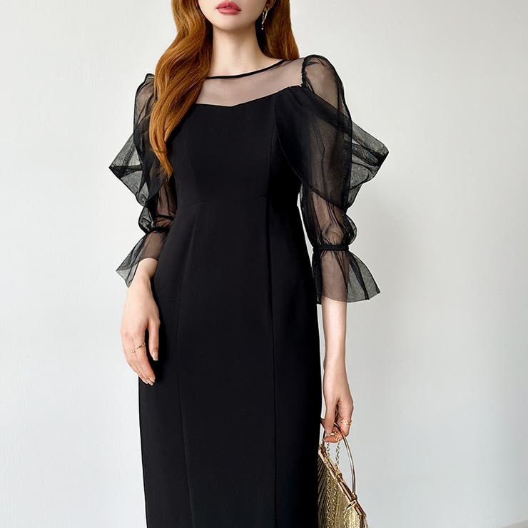 凛と華やぐ、オフショルチュールパーティードレス 結婚式ワンピース ドレス | COCOMOMO | 詳細画像25 