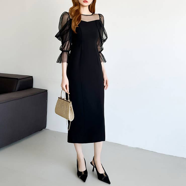 凛と華やぐ、オフショルチュールパーティードレス 結婚式ワンピース ドレス | COCOMOMO | 詳細画像29 