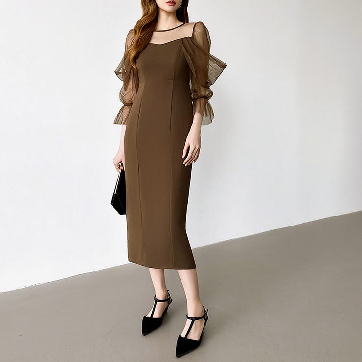 凛と華やぐ、オフショルチュールパーティードレス 結婚式ワンピース ドレス | COCOMOMO | 詳細画像3 