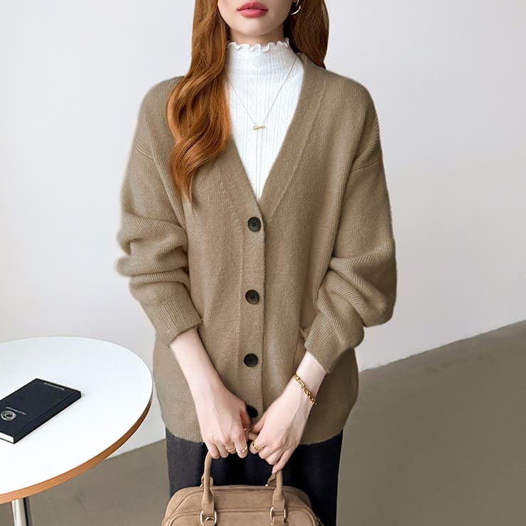 Vネックニットカーディガン カーディガン オーバーサイズ | COCOMOMO | 詳細画像15 